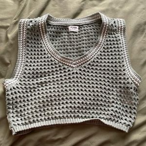 green knit sweater vest